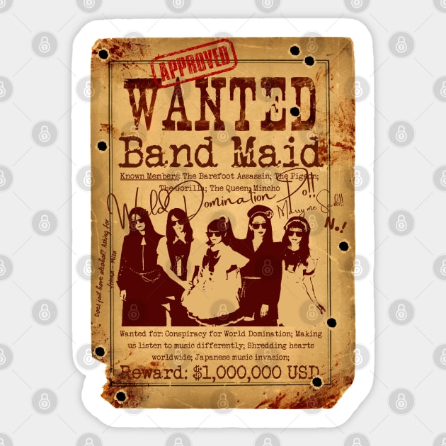 Band Maid Wanted Poster Sticker by Daz Art & Designs